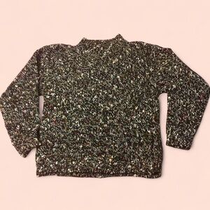Vintage Multicolor Speckled Knit Sweater